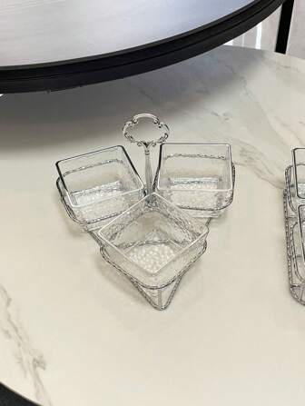 1 件家用透明镀金糖果/零食盘架