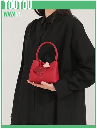  TOUTOU Original Vegetable Basket Bucket Bag 2024 New Red Bag With Texture Birthday Gift Crossbody Bag 40695