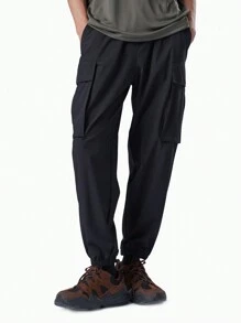 TECTOP 男士工作褲郊遊貨物運動長褲繩帶腰帶運動褲口袋快干健身輕量化 - 黑色 - 查看 8