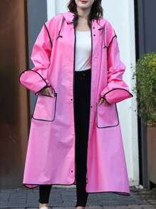 Áo mưa dài toàn thân cho nam và nữ, chống bão, thích hợp cho xe đạp điện, xe máy điện, cưỡi ngựa, người lớn, áo mưa một mảnh - màu đen - Xem 7