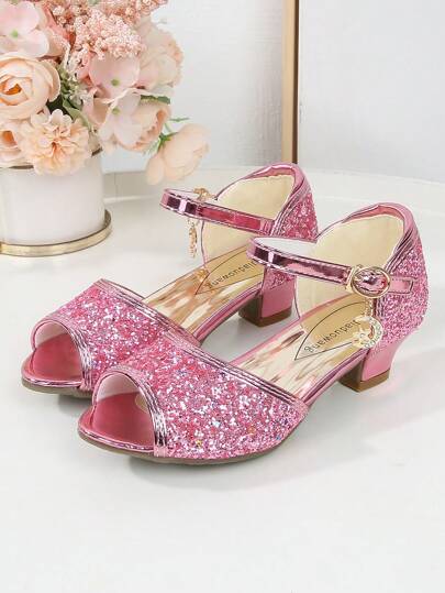 Summer Children High-Heeled Peep Toe Sandals Soft-Bottom Girls Princess Shoes