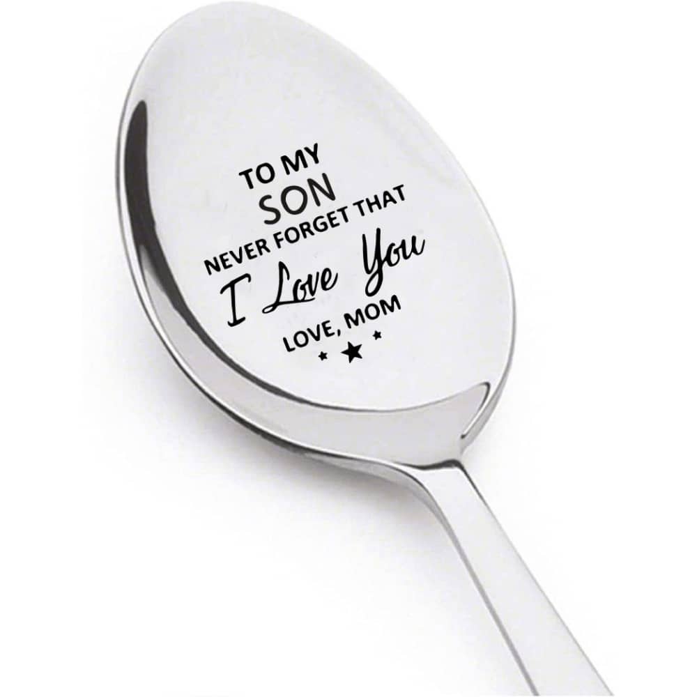 1pc, To My Son Spoon, Daughter I Love You Inspirational Gift Spoon, Mother Gift Idea For Son, Daughter, Stocking Stuff Gifts, Party Spoon, Party Gifts - Silver - View 1