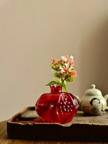 1 pièce Petit vase à fleurs vintage en verre en forme de grenade, décoration d'intérieur, vase à fleurs de bureau pour les arrangements floraux et la plantation aquatique, cadeau de fête