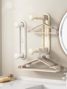 1pc Multicolor Retractable Multiple Function Clothes Hanger Storage Organizer, Wall-Mounted Clothes Rack Storaging Artifact For Balcony, No-Drilling Wall-Mounted Storage Rack - Multicolor - View 2
