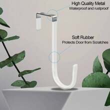 Móc Trên Cửa, Móc Treo Cửa, Bề Mặt Cao Su Mềm Chống Trầy Xước, Móc Cửa Chịu Lực Cho Phòng Tắm, Phòng Khách, Nhà Bếp Treo Quần Áo, Khăn, Mũ - Nhiều màu - Xem 5