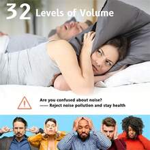 白噪聲彩色夜燈15種自然聲音嬰兒睡眠裝置智能睡眠設備白噪聲氛圍燈 - 白色 - 查看 5