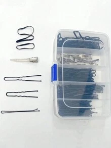 1pc Hair Clip Storage Case, 5 Compartments Box For Hairpins, Makeup Hair Tie, Bobby Pins And Other Hair Accessories Back To School