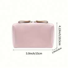 1pc Pink Small Makeup Bag For Purse, Makeup Pouch Small Cosmetic Bag Mini Portable Handbag For Women And Girls - Pink - View 5