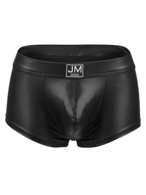 JOCKMAIL JOCKMAIL 1pc Men Spectrum Boxer Briefs Stage Reflective Leatherette Men Briefs