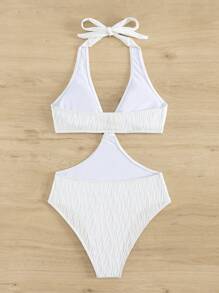 Bộ đồ bơi Monokini khoét sâu gợi cảm mới với thiết kế nâng ngực cho phụ nữ khoe vóc dáng thon thả, hoàn hảo cho kỳ nghỉ hè cao cấp - trắng - Xem 9