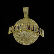 1pc Hip-Hop Style Alloy Circle Pendant Necklace With Letter & Rhinestone Detail, Unique Personalized Link Jewelry Accessory For Nightclub Party - Hip Hop Pendant - View 23