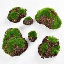 6 viên đá rêu nhân tạo dùng để trang trí cảnh quan, quả cầu rêu mini dùng để trang trí sân vườn, lý tưởng cho khu vườn cổ tích, hồ cá, cây trồng trong chậu, ngày lễ tình nhân, quà tặng - Nhiều màu - Xem 6