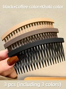 1/2/3 New Banana Hair Side Combs From Europe And America, Fashionable Comb And Hair Clips & Barrettes, Simple And Slouchy Hair Claws, New Broken Hair Styling Pins, Hair Sorting And Hair Hoop Gripping Tool