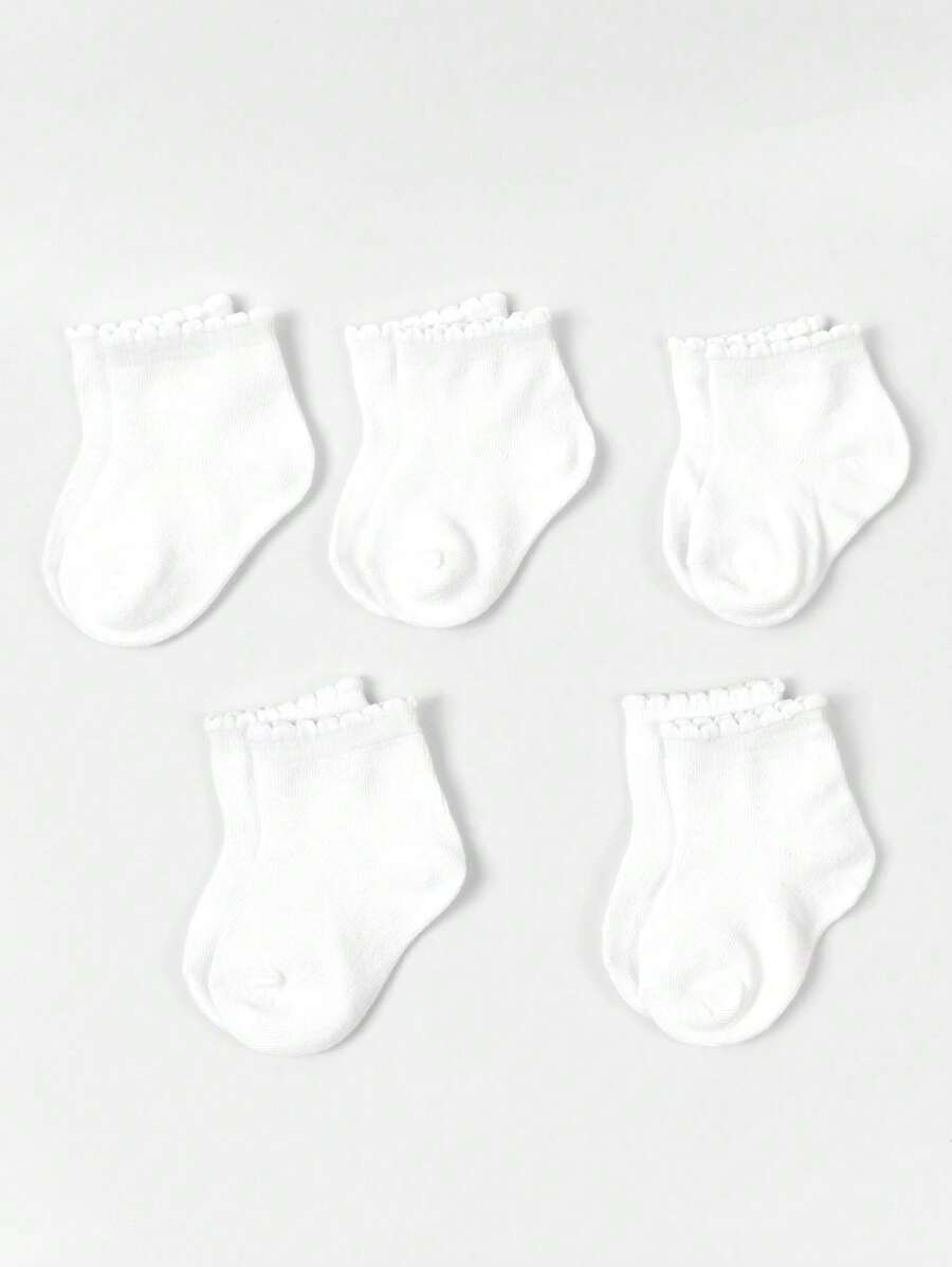 5 أزواج من جوارب الأطفال ذات اللون الصلب، مناسبة للاستخدام اليومي