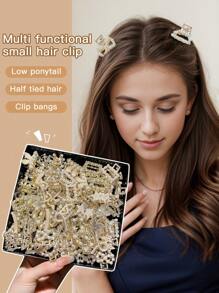 20 pièces Accessoires pour cheveux à faux perles mignons et aléatoires pour franges et mini pinces à cheveux, pinces à cheveux, pince-oreilles, attache-cheveux, pince à cheveux