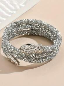 1 件哥特式夸张神秘蛇项链，可作为手链佩戴，适合时尚派对、节日、万圣节和日常佩戴 - 銀色 - 查看 2