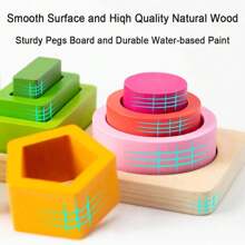 Montessori Toys For 3 Year Olds Boys Girls - Infant Toddler Wooden Sorting Stacking Toys, Educational Shape Color Sorter, Preschool Children Gift - Multicolor - View 2