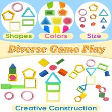 Montessori Toys For 3 Year Olds Boys Girls - Infant Toddler Wooden Sorting Stacking Toys, Educational Shape Color Sorter, Preschool Children Gift - Multicolor - View 6