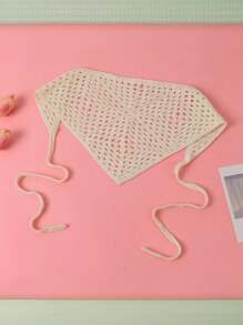 Un pañuelo bandana triangular tejido sólido, perfecto para dulces fotos rurales o de playa - cuadrado - Ver 6