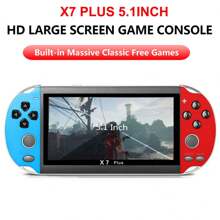 X7 HD Screen Mini Portable Video Game Console Handheld Game Player Built In Thousands Of Games Supports 10 Modes Seven Functions Include Video Recording And So On - Blue Red - View 11