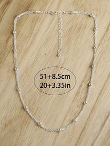 1pc Fashionable Versatile Titanium Steel Ball Chain Necklace, Exquisite Choker Necklace Suitable For Women, Dates And Daily Wear - Chain Necklace - View 5