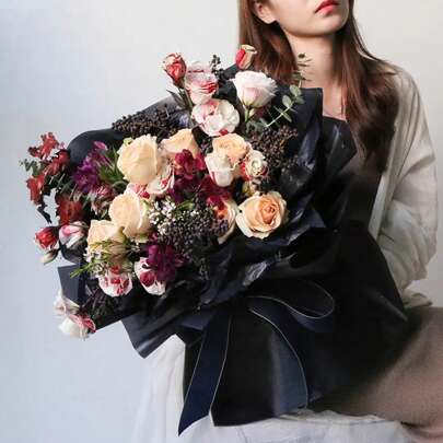 20 tờ/gói giấy gói hoa thanh lịch màu trơn chống thấm nước cho bó hoa và đồ dùng cho cửa hàng hoa, ngày lễ tình nhân trở lại trường