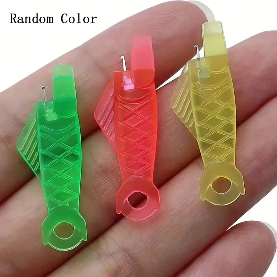 5入組隨機顏色自動穿針器魚型穿線器，適用於小眼針織物、刺繡、縫紉工藝、DIY藝術，輕鬆快速地穿線針！ - 彩色 - 查看 1