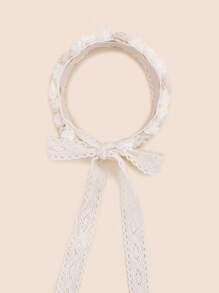 Beige Small Layered Rose Handmade Flower Baby Holiday Decoration Headband Love Valentine - Beige - View 4