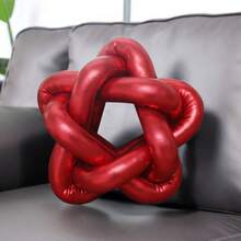 Đệm sang trọng với nút ngôi sao năm cánh vàng: Đệm sang trọng phong cách Bắc Âu để trang trí ghế sofa phòng ngủ và phòng khách - Đỏ - Xem 1