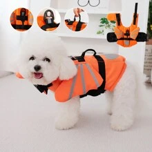 Áo phao cho thú cưng hình cánh thiên thần màu cam, chất liệu vải lưới nhanh khô, có chức năng nổi, khóa dán tiện lợi, thích hợp để gắn vào quần áo bơi cho thú cưng, phụ kiện cho chó. - trái cam - Xem 12