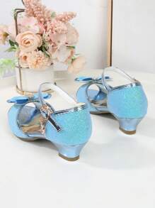 Summer Girls High-Heeled Soft Bottom Princess Sandals - Blue - View 5