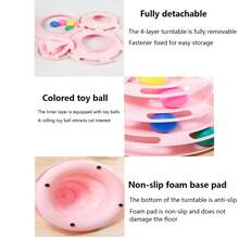 1 Đồ Chơi Mèo Vui Nhộn 4 Cấp Độ Tương Tác Đồ Chơi Mèo Vòng Tròn Hạnh Phúc Carousel Theo Dõi Pp Đĩa Nhựa Di Chuyển Bóng Thú Cưng mèo Con Tháp - Hồng - Xem 3