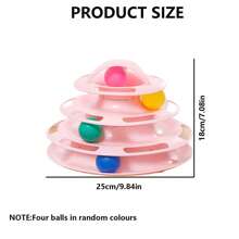 1 Đồ Chơi Mèo Vui Nhộn 4 Cấp Độ Tương Tác Đồ Chơi Mèo Vòng Tròn Hạnh Phúc Carousel Theo Dõi Pp Đĩa Nhựa Di Chuyển Bóng Thú Cưng mèo Con Tháp - Hồng - Xem 6