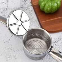 1pc Stainless Steel Manual Vegetable Masher, Potato Ricer, Kitchen Small Tool Helper For Mashing And Juicing Fruits And Vegetables