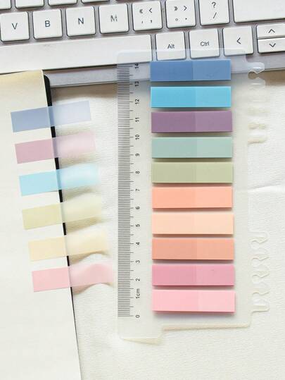 200 Sheets Of 1 Type PET Sticky Notes, European Retro Color Index Tabs, Labels, Morandi Colors, Categorizing Tabs, Japanese And Korean Students Stationery Sticky Notes, Office Supplies Sticky Notes Back To School