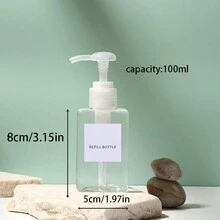1pc 100ml Travel Refillable Bottle, Push Type Shampoo Shower Gel Dispenser, Portable Lotion Bottle In Multiple Colors For Business Trip - Multicolor - View 2