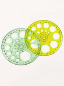 1 pieza Transportador de 360 ​​grados, regla de brújula multifuncional para dibujar círculos y medir ángulos para estudiantes, juego de transportador de matemáticas de geometría, usar como transportador de círculo completo y transportador de plantilla de semicírculo por estudiantes - Multicolor - Ver 4