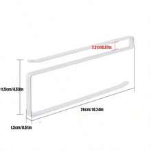 1pc Kitchen Paper Towel Holder Cabinet Roll Rack Storage Rack Towel Cling Film Rag Hanging Organizer Without Drilling - Black - View 3