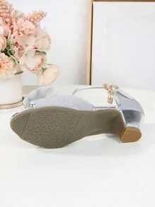 女孩夏季高跟軟底公主鞋