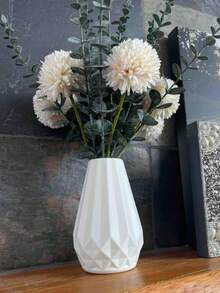 1 件花瓶，适用于家居装饰、客厅中心装饰、现代风格婚礼派对花瓶、多功能花盆房间装饰玻璃花瓶 - 白色 - 查看 3