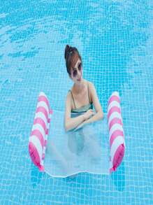 2pcs Inflatable Water Hammock Sofa Bed, Foldable Backrest Floating Chaise, Perfect For Pool Parties Pool Float, Beach Essentials, Beach Accessories - Multicolor - View 6