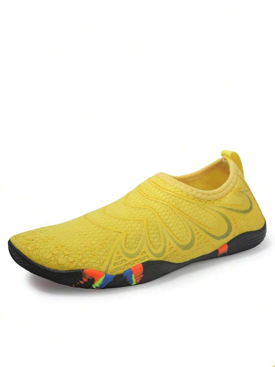 夏季男士新款海灘鞋健身跑步鞋防滑速幹戶外釣魚涉水五趾鞋黑灰色 - 黃色 - 查看 1