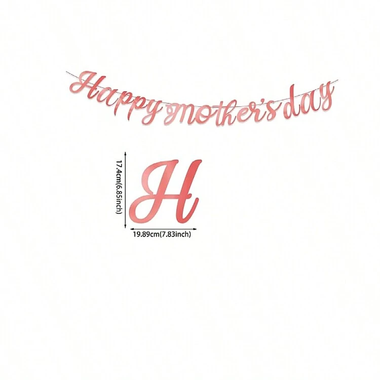1 pieza Banderín rosa del Día de la Madre, Pancarta de letras de Feliz Cumpleaños, Decoración de fiesta, Regalo inolvidable para el Día de la Madre - rosa - Ver 2