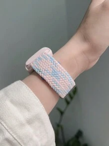 2pcs Adjustable Breathable Woven Strap & Soft Hollow Silicone Protective Case, Compatible With Apple Watch 38/40/41/42/44/45/46/49mm, Compatible With Apple Watch Series Ultra/SE/10/9/8/7/6/5/4/3/2/1, Smartwatch Accessories
