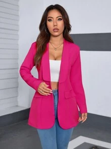 Women Blazers - Hot Pink - View 5