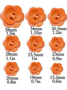 10入組多色梅花木扣，DIY手工紐扣，裝飾性木質扣子，適用於毛衣、外套和夾克 - 彩色 - 查看 4