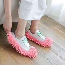 [1對]雪尼爾絨可清洗拖鞋，適用於家庭地板清掃，懶人拖鞋