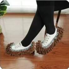 [1對]雪尼爾絨可清洗拖鞋，適用於家庭地板清掃，懶人拖鞋