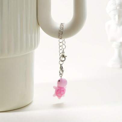 Pendente carino in resina a forma di tartaruga, decorazione manico per bicchieri da bere con personaggio cartone animato, adatto per Tumbler da 30 e 40 once, accessori, regalo