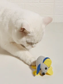 Cat Interactive Plush Toy Mouse - Wind Up Design Entices, Durable Chew Toy Simulating Rodent For Fun Pouncing - Multicolor - View 4